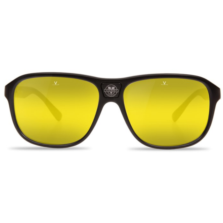 Lunettes de soleil Vuarnet pour homme rectangulaire noir verres jaunes pour conduite de nuit et faible contraste
