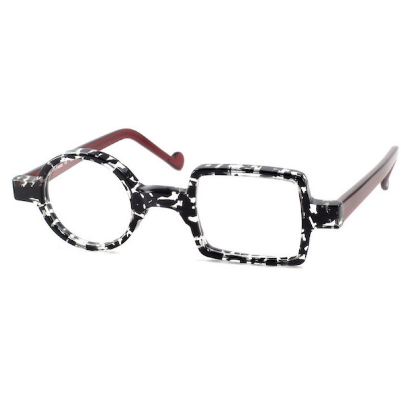 Monture de lunettes XIT ronde carrée en écaille noire cristale