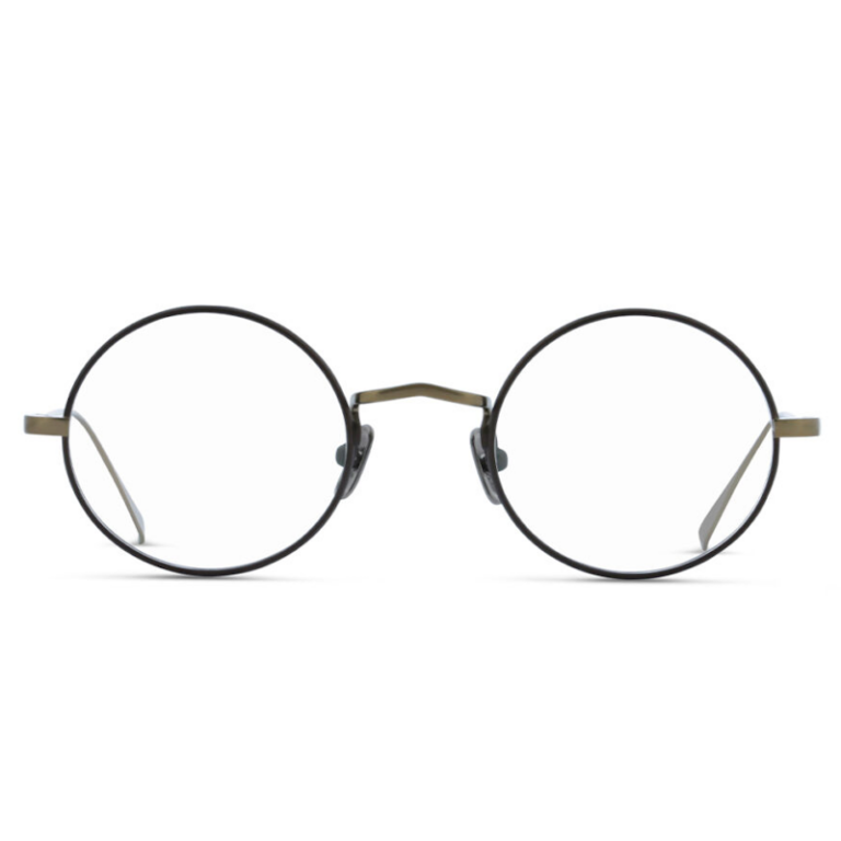 lunettes lunettes en titane ronde noire et bronze